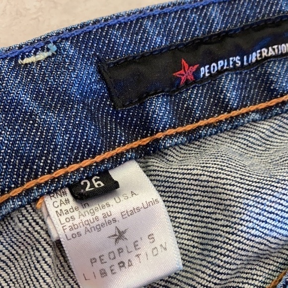 Peoples Liberation Tanya Skinny Jeans Size 26 Blue Mid Rise Y2K Premium Denim - Picture 5 of 12